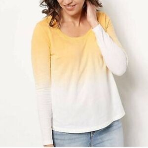 Candace Cameron Bure The Ocean Dipped Long-Sleeve Tee Apricot